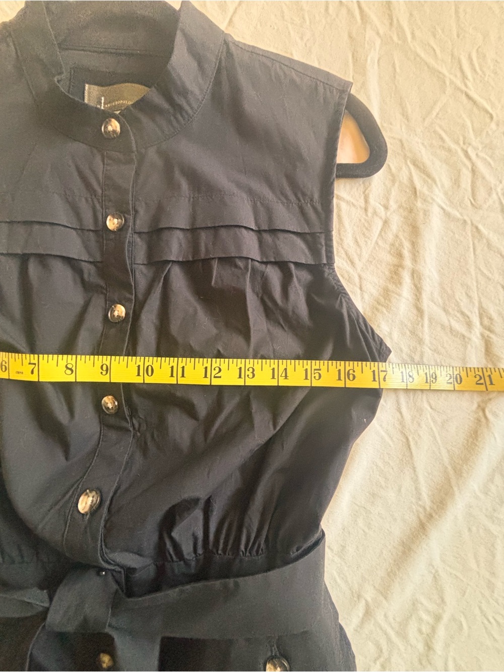 Anthropologie Black Sleeveless Military-Style Midi Dress - Picture 5 of 6